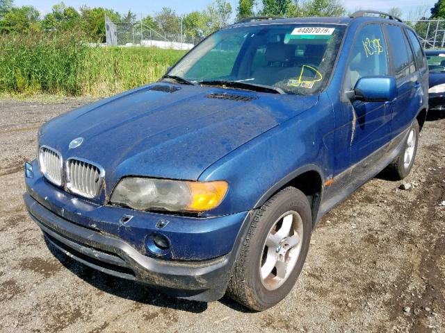 5UXFA53512LP30866 - 2002 BMW X5 3.0I BLUE photo 2