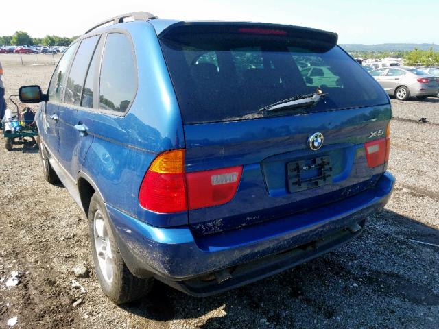 5UXFA53512LP30866 - 2002 BMW X5 3.0I BLUE photo 3