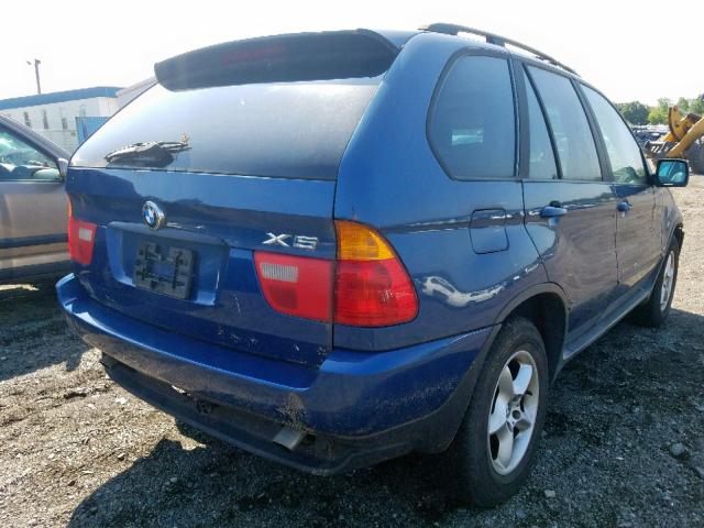 5UXFA53512LP30866 - 2002 BMW X5 3.0I BLUE photo 4