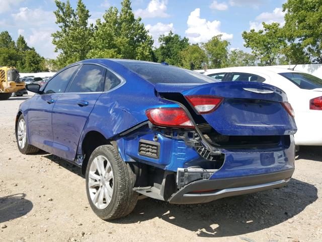 1C3CCCAB7GN111006 - 2016 CHRYSLER 200 LIMITE BLUE photo 3