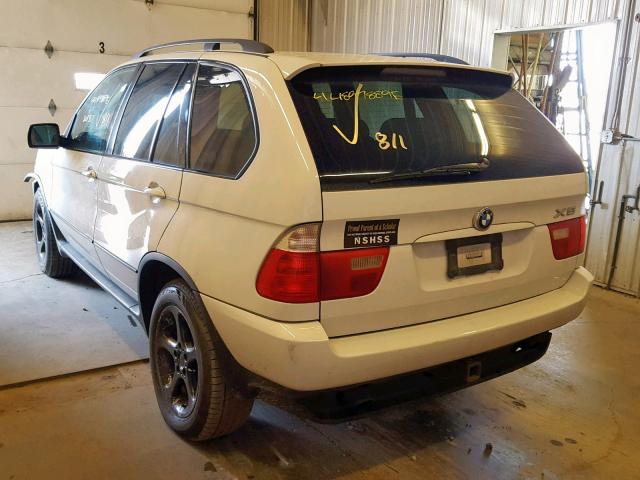 5UXFA535X3LV94657 - 2003 BMW X5 3.0I WHITE photo 3