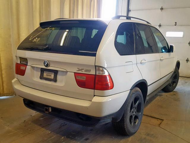 5UXFA535X3LV94657 - 2003 BMW X5 3.0I WHITE photo 4