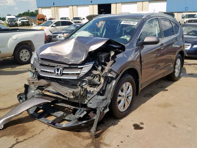 5J6RM4H7XEL110350 - 2014 HONDA CR-V EXL BROWN photo 2