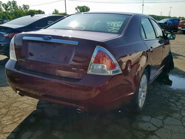 3FAFP08136R142442 - 2006 FORD FUSION SEL BURGUNDY photo 4