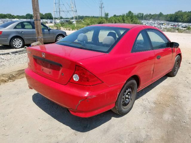 1HGEM21184L077928 - 2004 HONDA CIVIC DX V RED photo 4