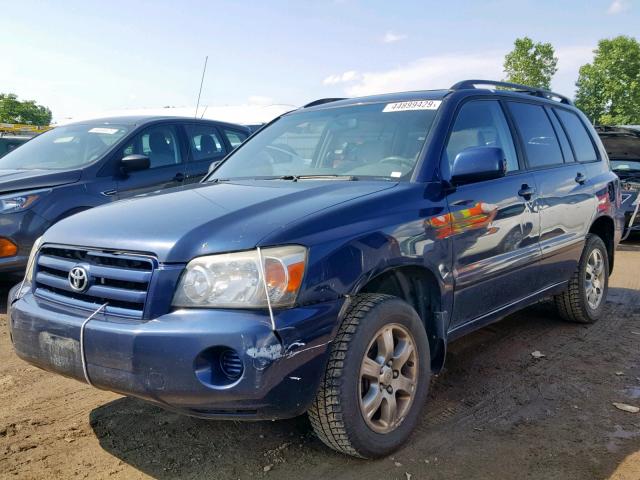 JTEDP21A240042672 - 2004 TOYOTA HIGHLANDER BLUE photo 2