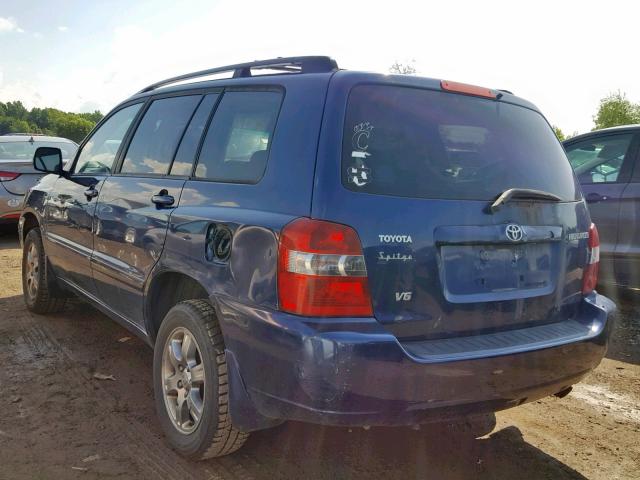 JTEDP21A240042672 - 2004 TOYOTA HIGHLANDER BLUE photo 3