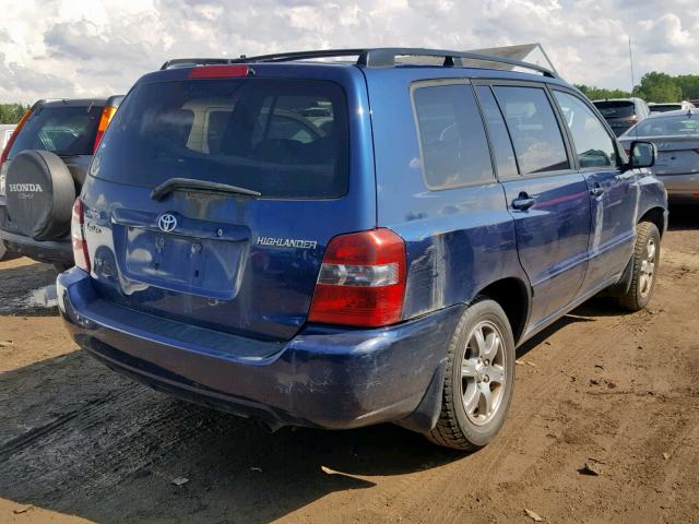 JTEDP21A240042672 - 2004 TOYOTA HIGHLANDER BLUE photo 4