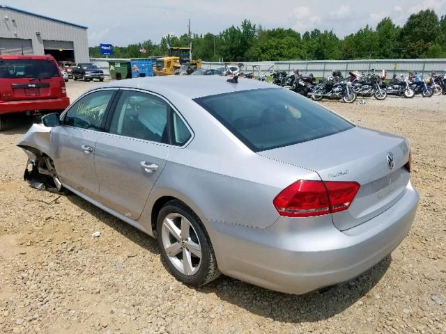 1VWBP7A30DC083467 - 2013 VOLKSWAGEN PASSAT SE SILVER photo 3