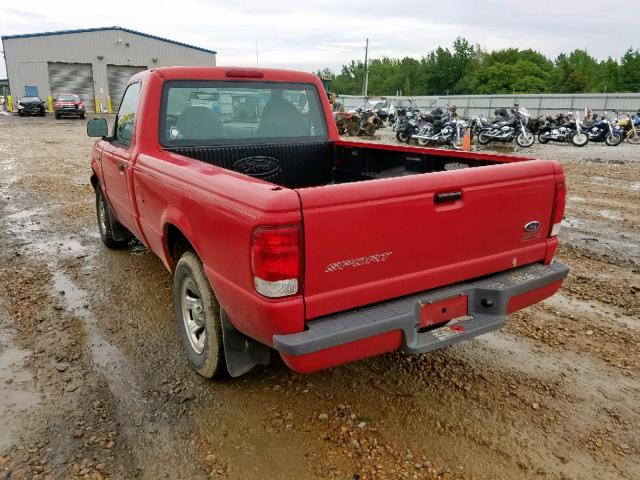 1FTYR10C4YPB74021 - 2000 FORD RANGER RED photo 3