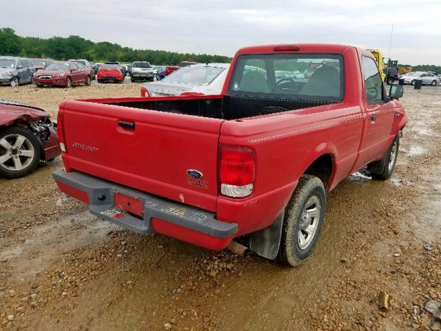 1FTYR10C4YPB74021 - 2000 FORD RANGER RED photo 4