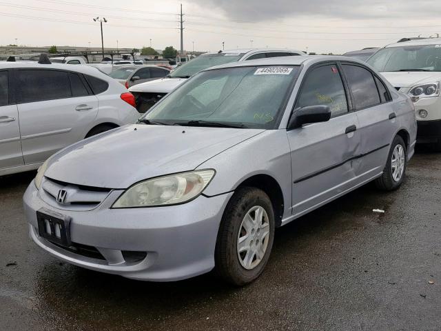 2HGES16325H571629 - 2005 HONDA CIVIC DX V SILVER photo 2