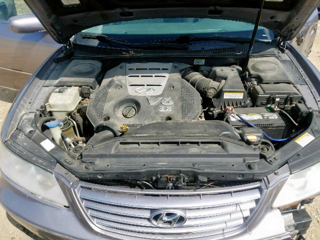 KMHFC46F36A084818 - 2006 HYUNDAI AZERA SE GRAY photo 7