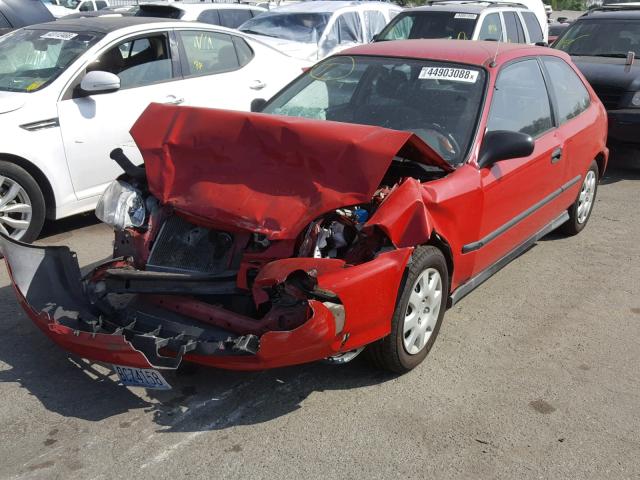 2HGEJ6445WH116318 - 1998 HONDA CIVIC DX RED photo 2