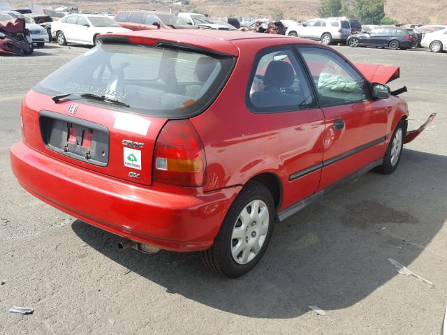 2HGEJ6445WH116318 - 1998 HONDA CIVIC DX RED photo 4