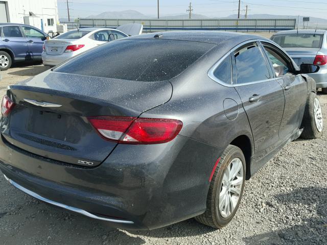 1C3CCCAB7FN720644 - 2015 CHRYSLER 200 LIMITE GRAY photo 4