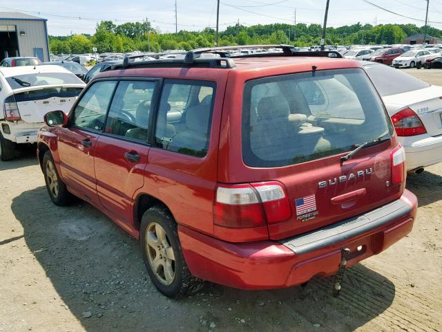 JF1SF65621H724191 - 2001 SUBARU FORESTER S BURGUNDY photo 3