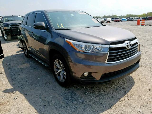 5TDZKRFH8FS057362 - 2015 TOYOTA HIGHLANDER BROWN photo 1