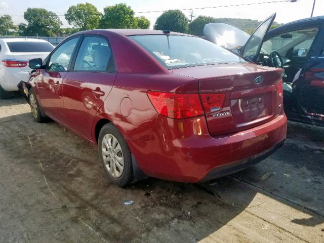 KNAFU4A20A5863632 - 2010 KIA FORTE EX RED photo 3