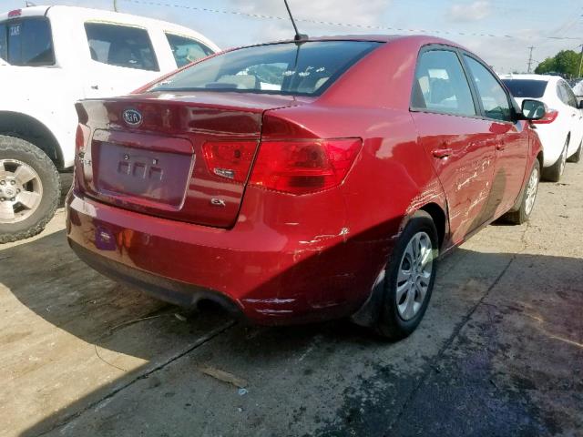 KNAFU4A20A5863632 - 2010 KIA FORTE EX RED photo 4