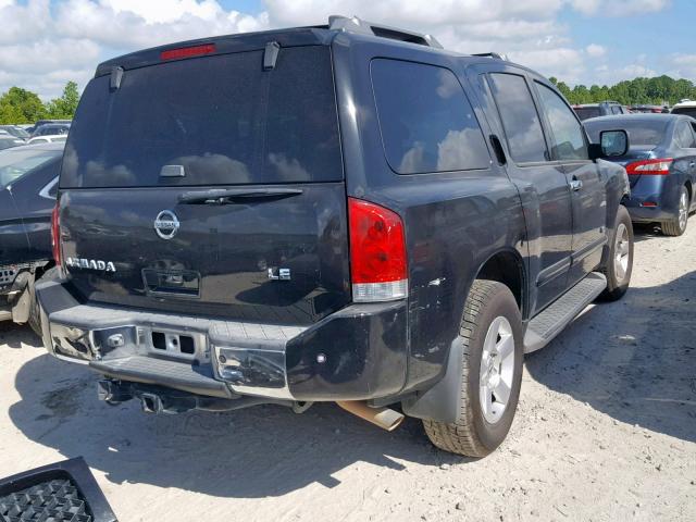 5N1BA08A87N715510 - 2007 NISSAN ARMADA SE BLACK photo 4