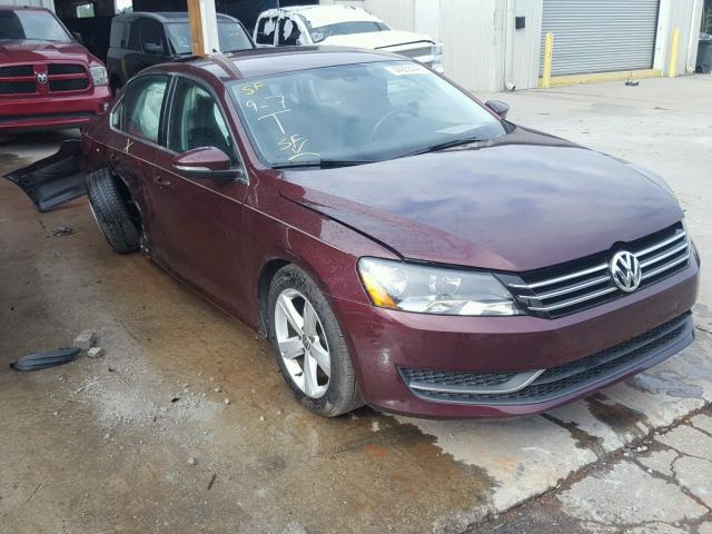 1VWBH7A3XCC038077 - 2012 VOLKSWAGEN PASSAT SE MAROON photo 1