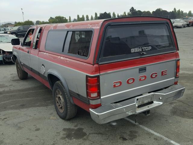 1B7FL23X6NS539451 - 1992 DODGE DAKOTA RED photo 3