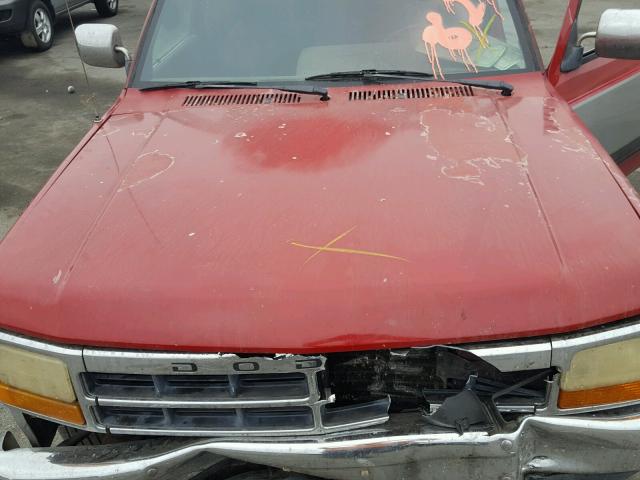 1B7FL23X6NS539451 - 1992 DODGE DAKOTA RED photo 7