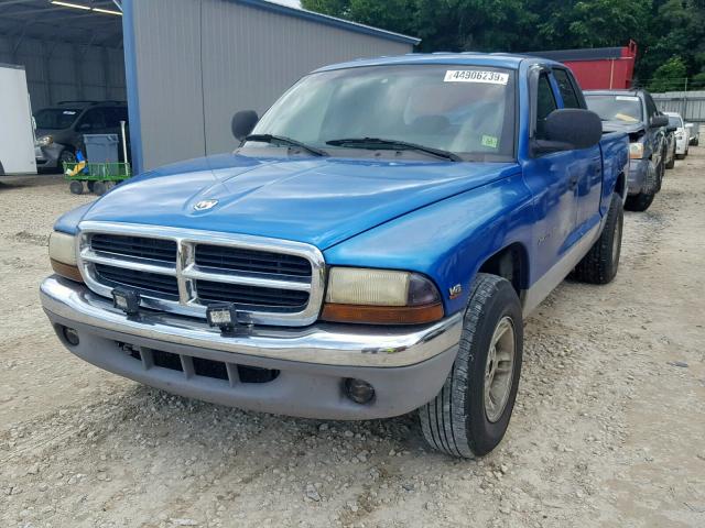 1B7GL2AN6YS722178 - 2000 DODGE DAKOTA QUA BLUE photo 2