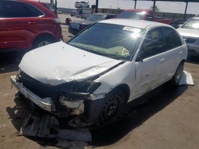 2HGES16575H629722 - 2005 HONDA CIVIC LX WHITE photo 2