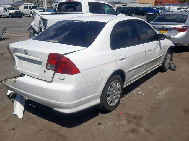 2HGES16575H629722 - 2005 HONDA CIVIC LX WHITE photo 4