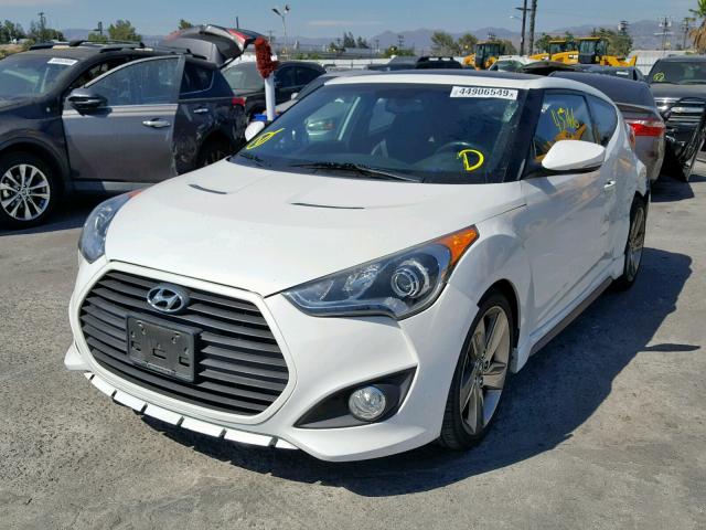 KMHTC6AE9DU161748 - 2013 HYUNDAI VELOSTER T WHITE photo 2