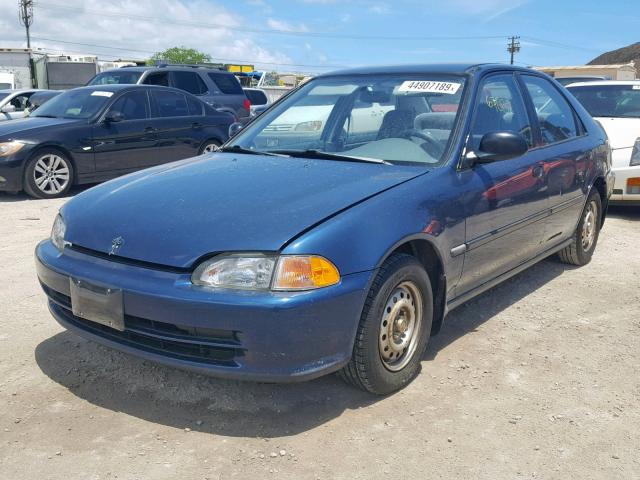 1HGEG8648SL056927 - 1995 HONDA CIVIC DX BLUE photo 2