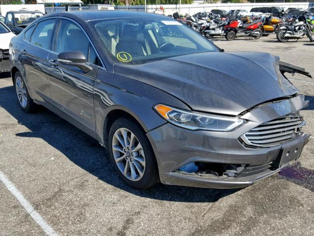 3FA6P0PU0JR110343 - 2018 FORD FUSION SE GRAY photo 1