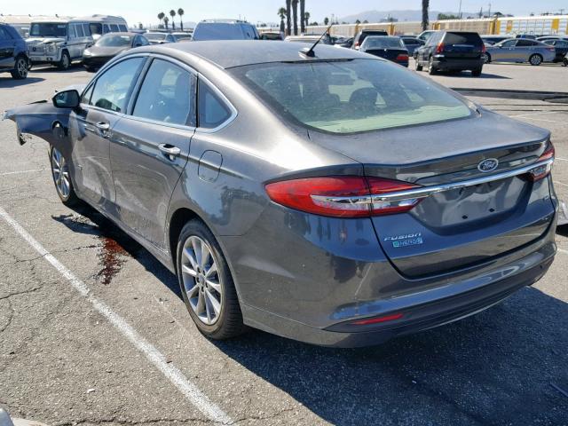 3FA6P0PU0JR110343 - 2018 FORD FUSION SE GRAY photo 3