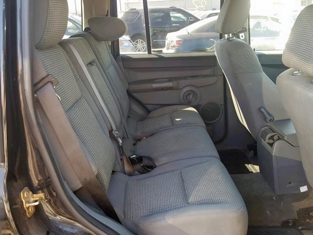 1J8HH48K76C203251 - 2006 JEEP COMMANDER BLACK photo 6