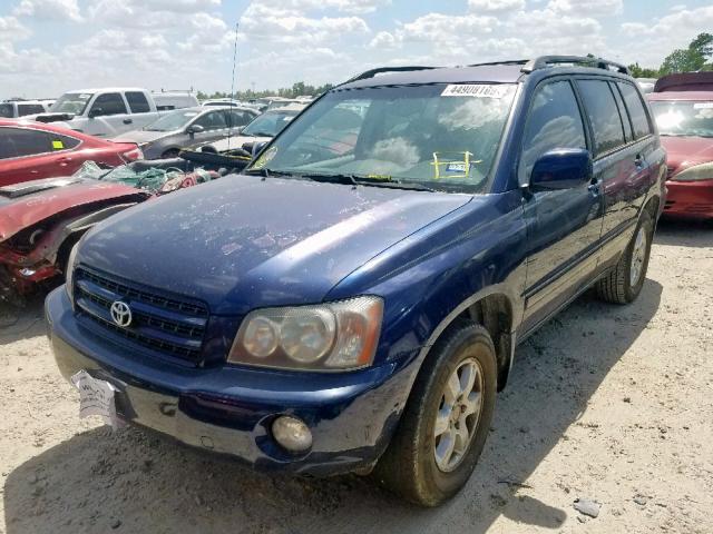 JTEGF21A810022289 - 2001 TOYOTA HIGHLANDER BLUE photo 2