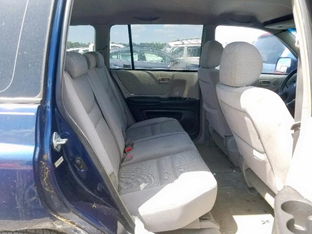 JTEGF21A810022289 - 2001 TOYOTA HIGHLANDER BLUE photo 6