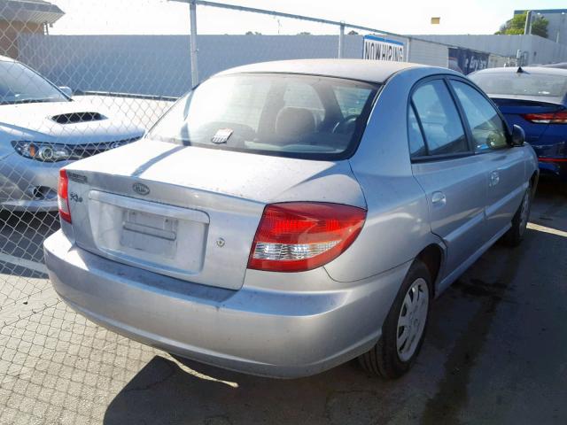 KNADC125356401468 - 2005 KIA RIO SILVER photo 4