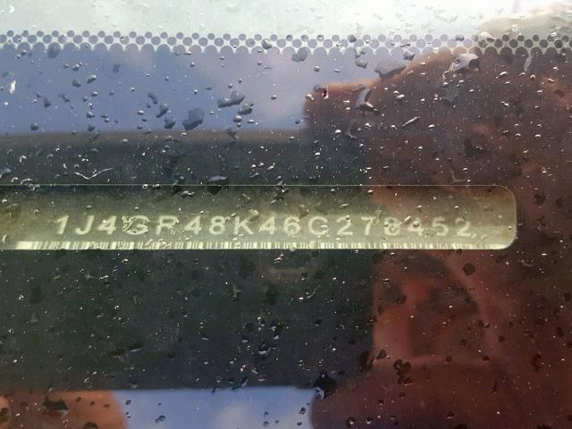 1J4GR48K46C278452 - 2006 JEEP GRAND CHER SILVER photo 10