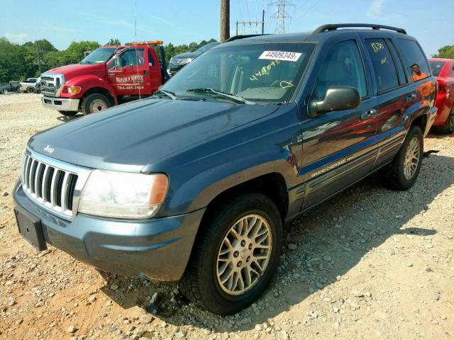 1J8GW58N14C394955 - 2004 JEEP GRAND CHER BLUE photo 2