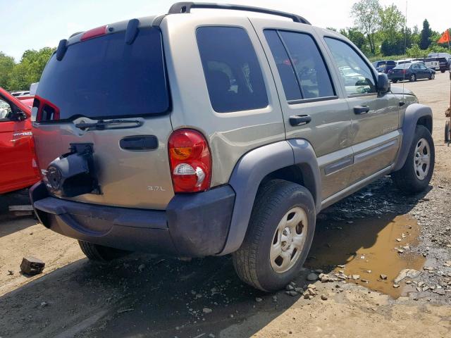 1J4GL48K13W574430 - 2003 JEEP LIBERTY SP GOLD photo 4