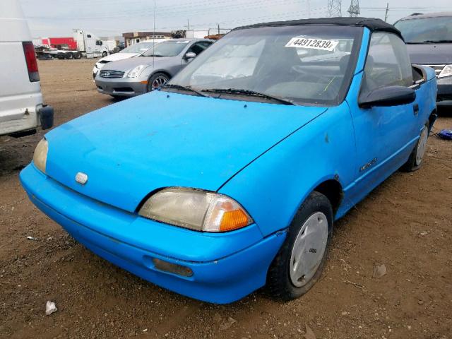 JG1MR3362MK611756 - 1991 GEO METRO LSI BLUE photo 2