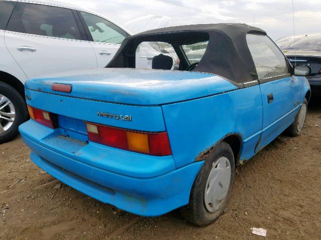 JG1MR3362MK611756 - 1991 GEO METRO LSI BLUE photo 4