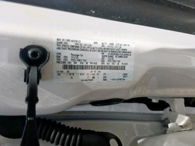 1FADP5BU7DL545634 - 2013 FORD C-MAX SEL WHITE photo 10