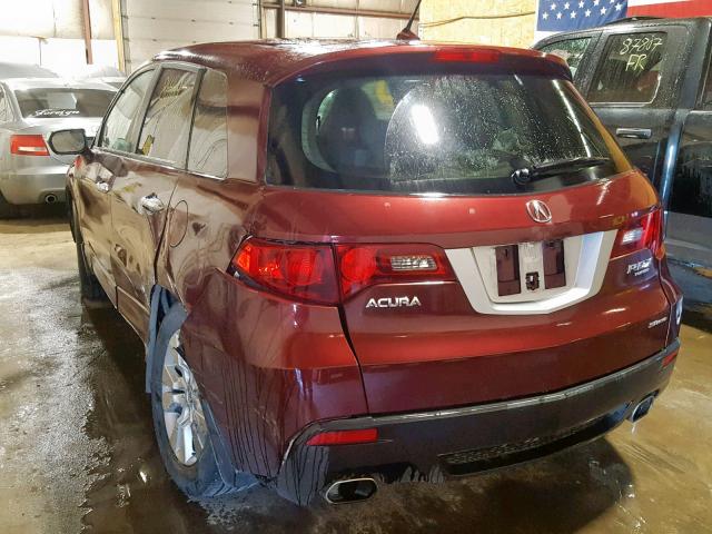 5J8TB1H24BA004022 - 2011 ACURA RDX MAROON photo 3