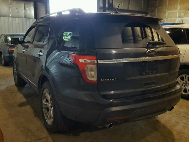 1FM5K8F89DGA08327 - 2013 FORD EXPLORER L BLACK photo 3