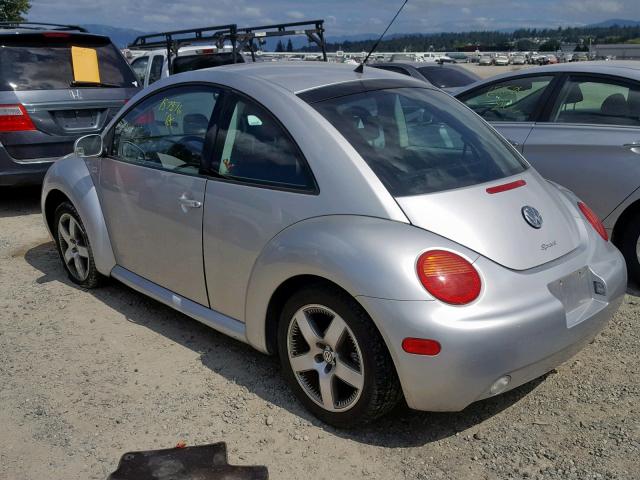 3VWED21C11M476283 - 2001 VOLKSWAGEN NEW BEETLE ვერცხლისფერი ფოტო 3