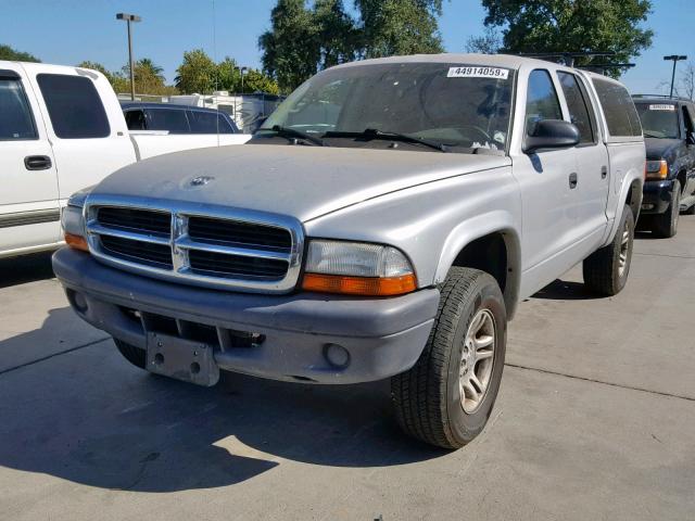 1D7HG38N84S769846 - 2004 DODGE DAKOTA QUA SILVER photo 2