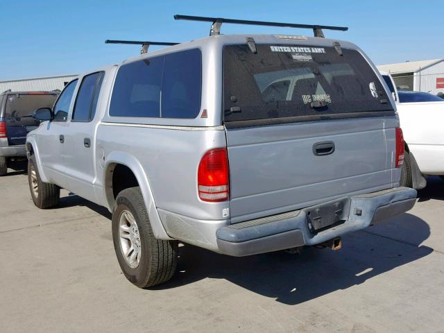 1D7HG38N84S769846 - 2004 DODGE DAKOTA QUA SILVER photo 3